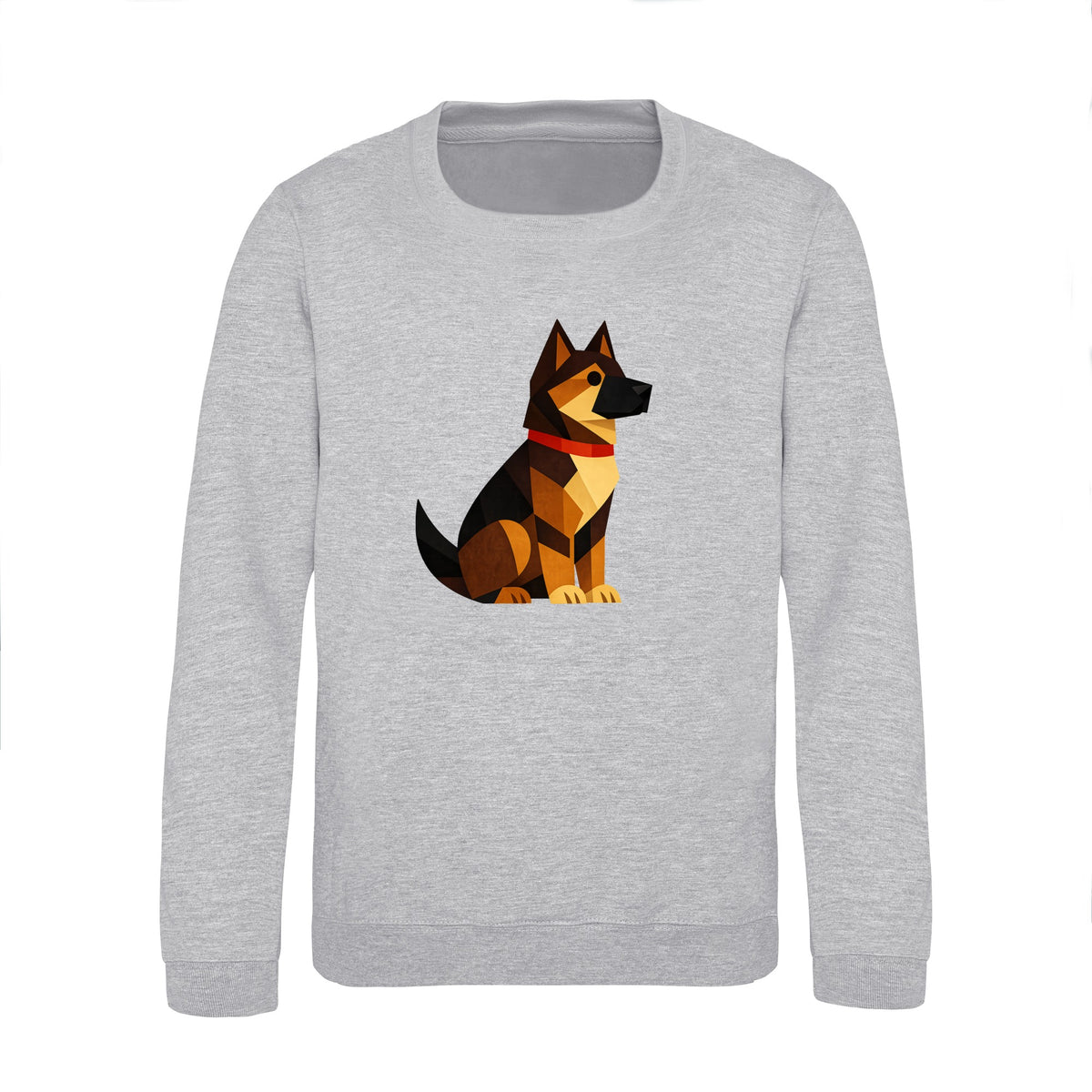 Watchful German Shepherd Kids' Sweatshirt - Prism Kingdom Heather Grey colour variant image