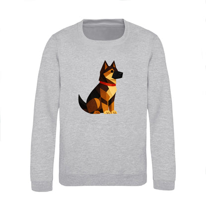 Watchful German Shepherd Kids' Sweatshirt - Prism Kingdom Heather Grey colour variant image