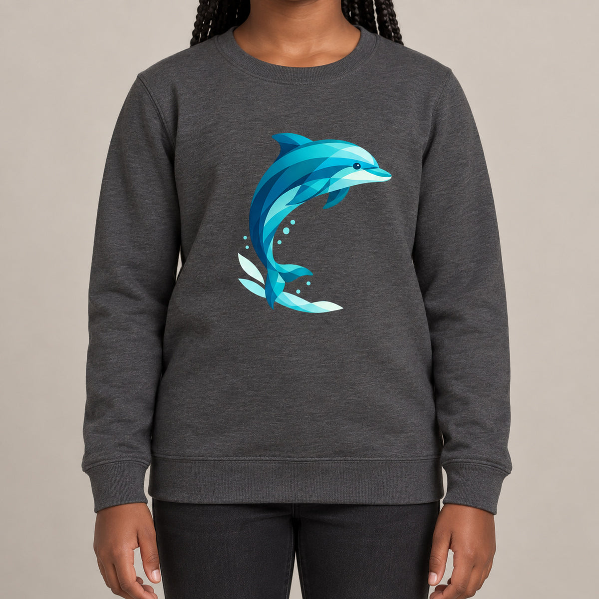 Dolphin in Motion Kids' Sweatshirt - Prism Kingdom lead image