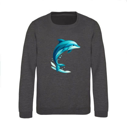 Dolphin in Motion Kids' Sweatshirt - Prism Kingdom Charcoal colour variant image