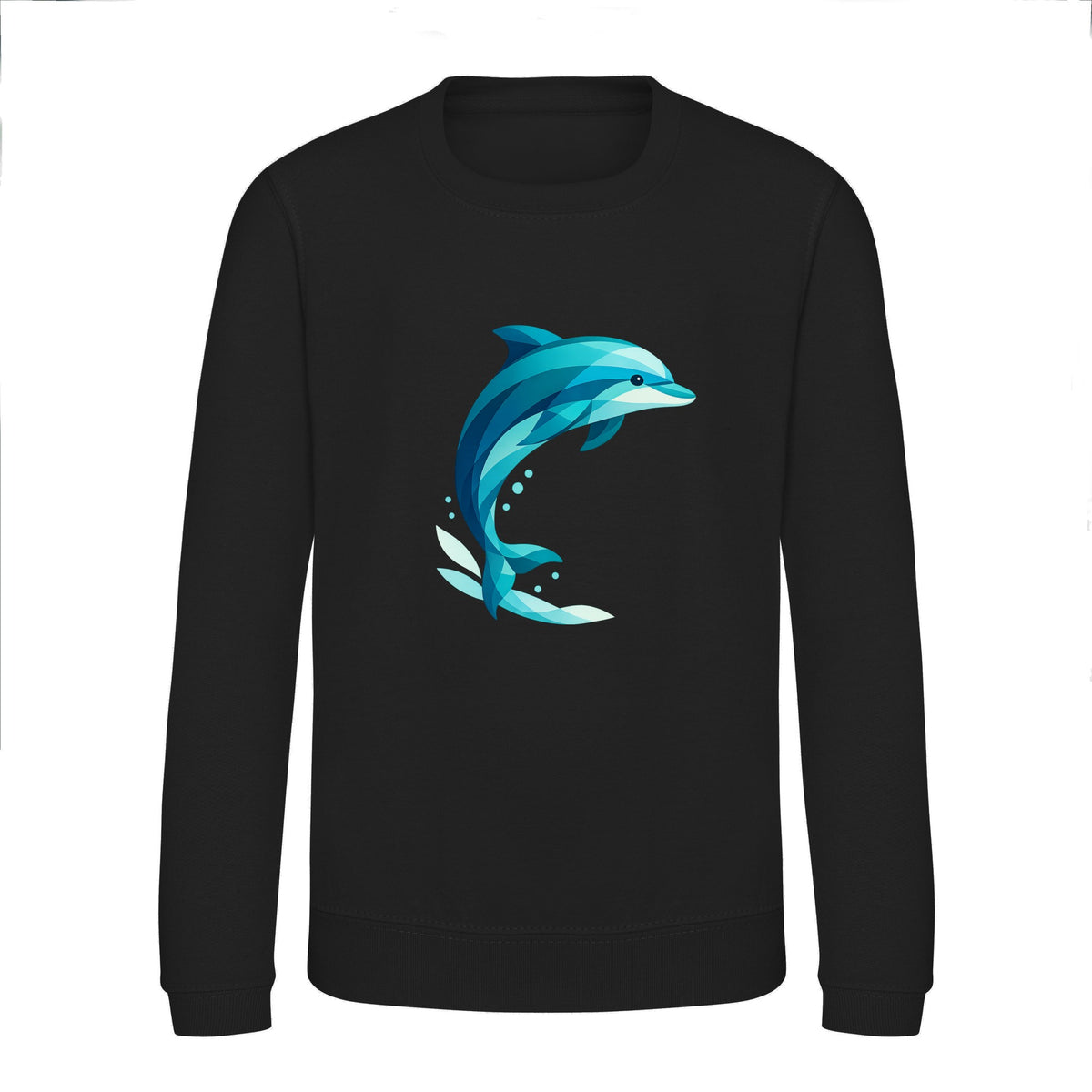 Dolphin in Motion Kids' Sweatshirt - Prism Kingdom Deep Black colour variant image