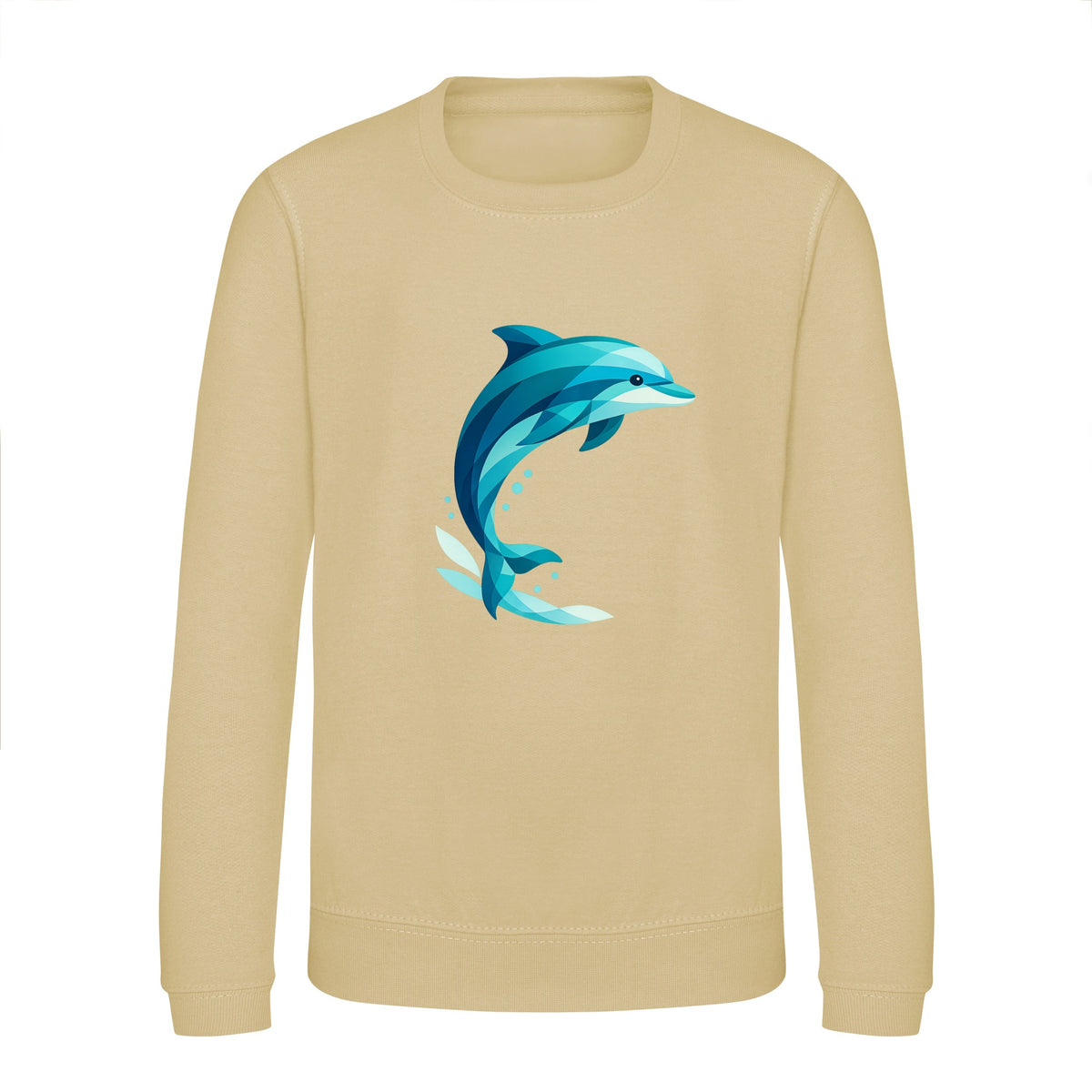Dolphin in Motion Kids' Sweatshirt - Prism Kingdom Desert Sand colour variant image