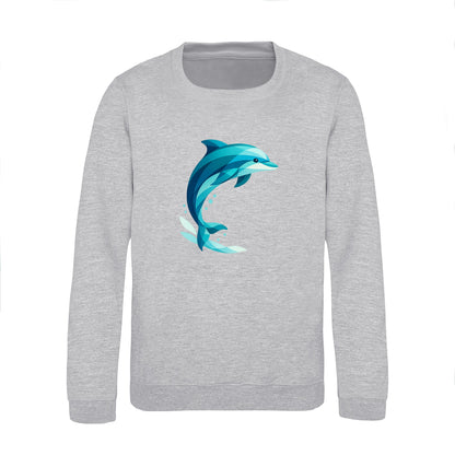 Dolphin in Motion Kids' Sweatshirt - Prism Kingdom Heather Grey colour variant image
