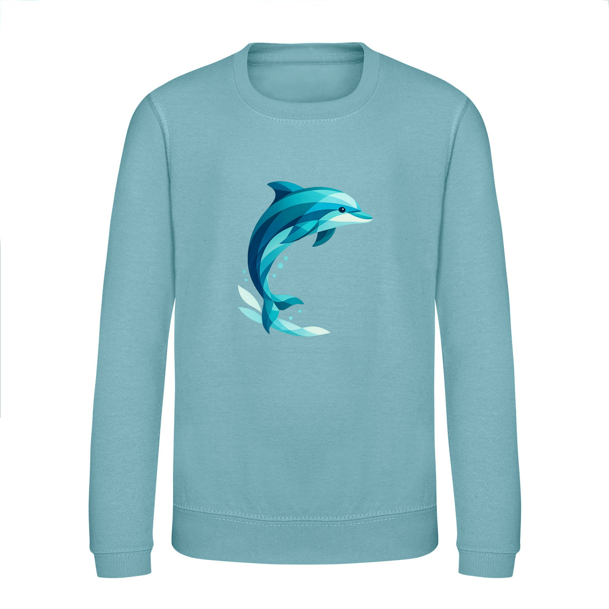Dolphin in Motion Kids' Sweatshirt - Prism Kingdom Seafoam colour variant image