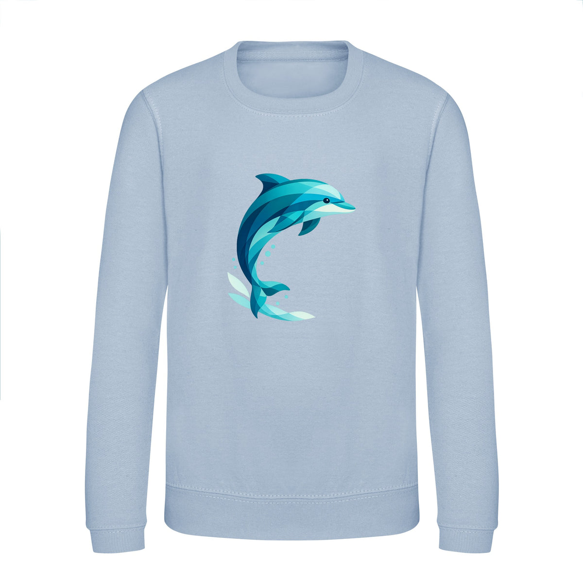 Dolphin in Motion Kids' Sweatshirt - Prism Kingdom Sky Blue colour variant image
