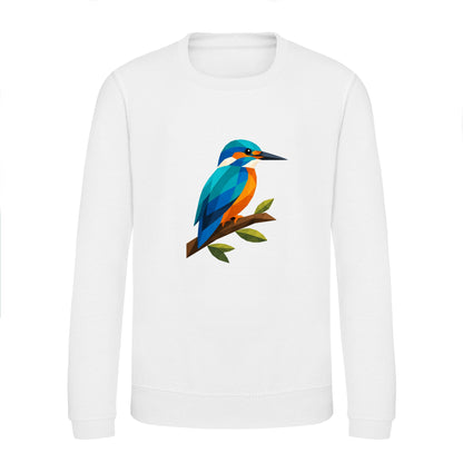 Kingfisher Among Reeds Kids' Sweatshirt - Prism Kingdom Arctic White colour variant image