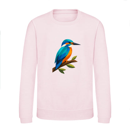 Kingfisher Among Reeds Kids' Sweatshirt - Prism Kingdom Baby Pink colour variant image