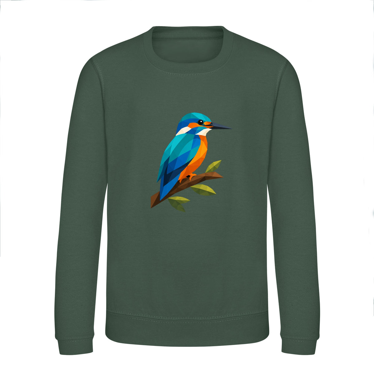 Kingfisher Among Reeds Kids' Sweatshirt - Prism Kingdom Bottle Green colour variant image