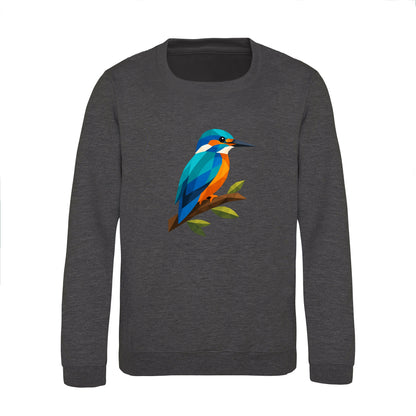 Kingfisher Among Reeds Kids' Sweatshirt - Prism Kingdom Charcoal colour variant image