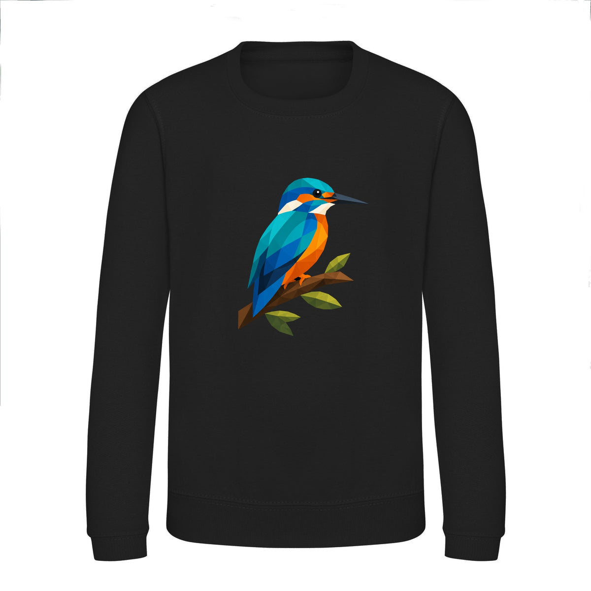 Kingfisher Among Reeds Kids' Sweatshirt - Prism Kingdom Deep Black colour variant image