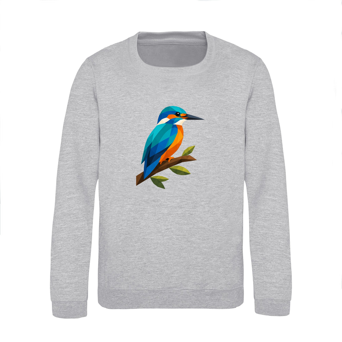 Kingfisher Among Reeds Kids' Sweatshirt - Prism Kingdom Heather Grey colour variant image