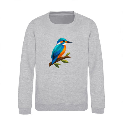 Kingfisher Among Reeds Kids' Sweatshirt - Prism Kingdom Heather Grey colour variant image