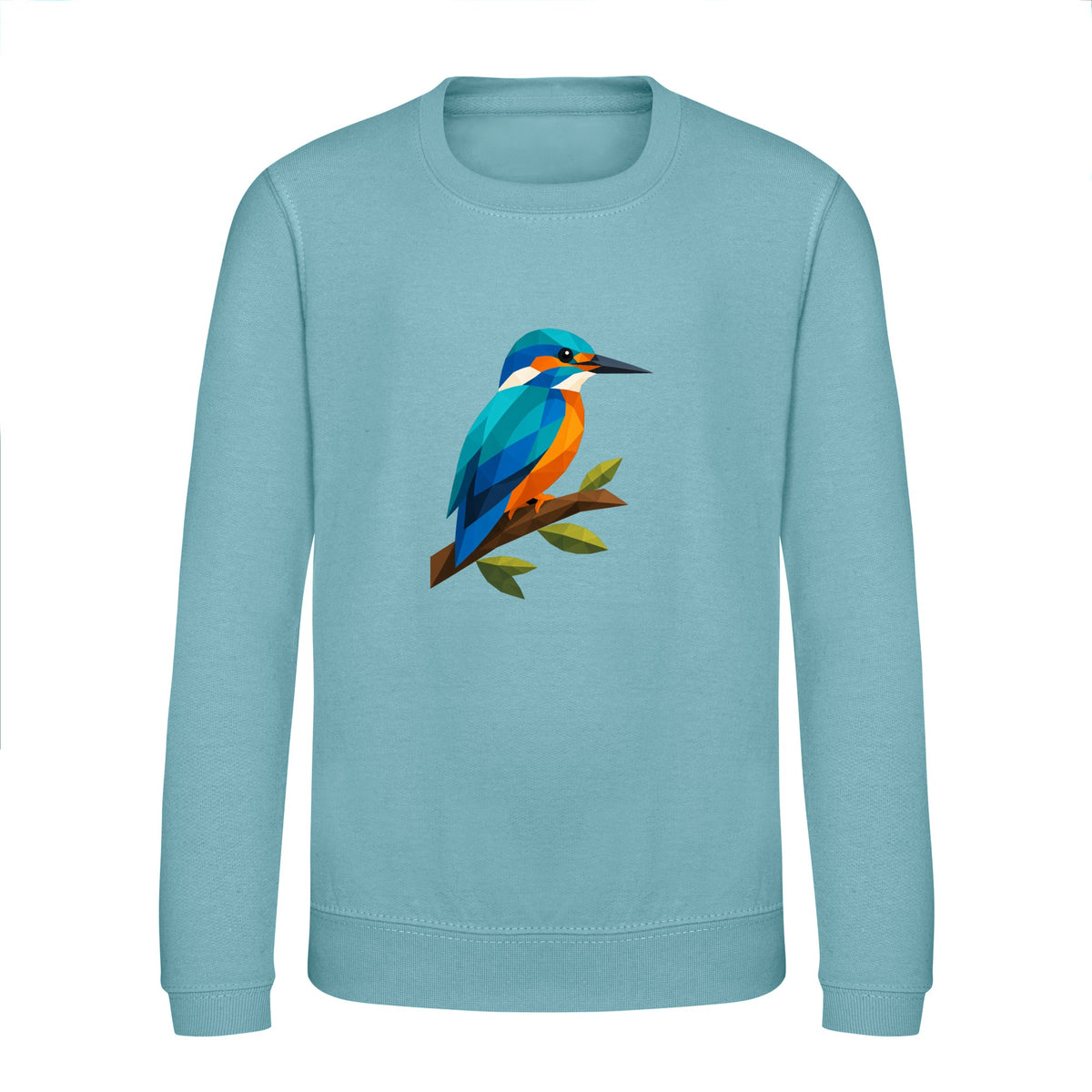 Kingfisher Among Reeds Kids' Sweatshirt - Prism Kingdom Seafoam colour variant image