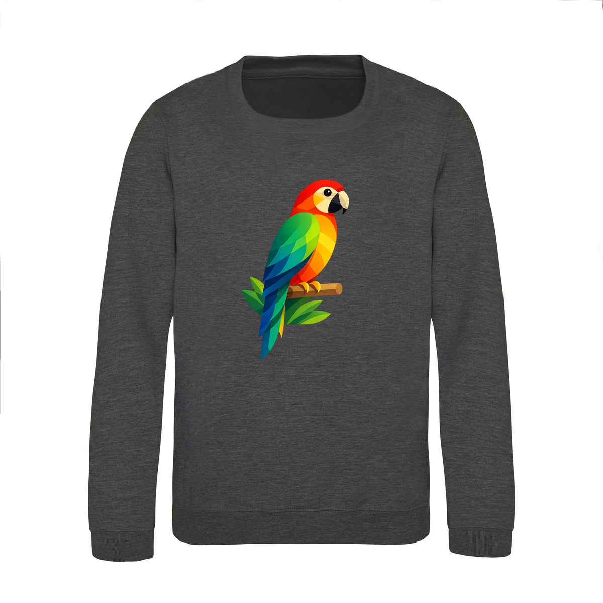 Radiant Macaw Kids' Sweatshirt - Prism Kingdom Charcoal colour variant image