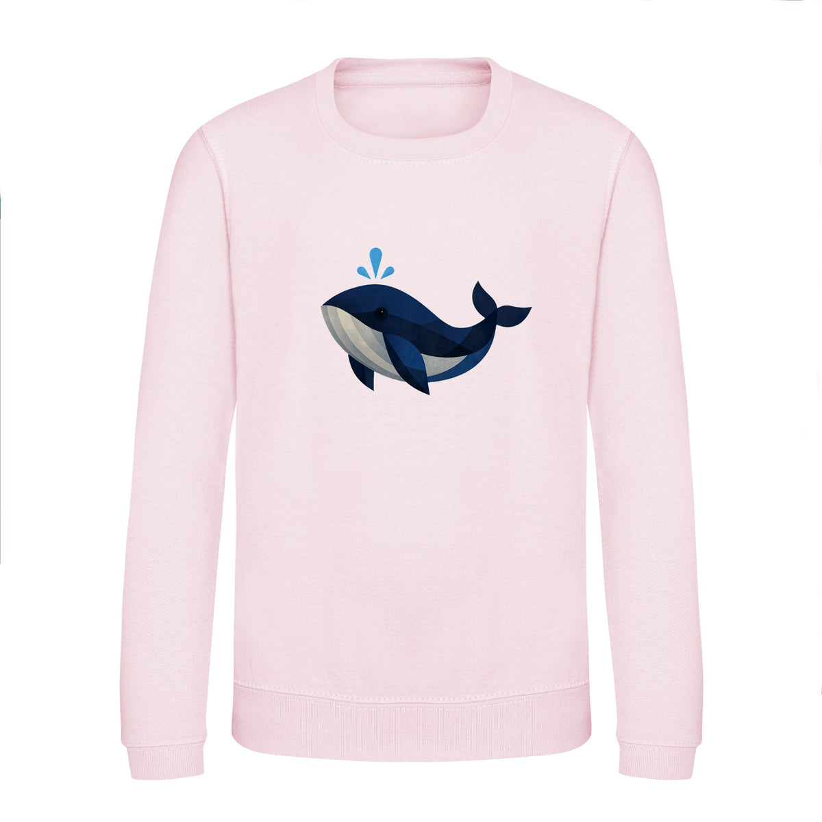 Whale in Blue Kids' Sweatshirt - Prism Kingdom Baby Pink colour variant image