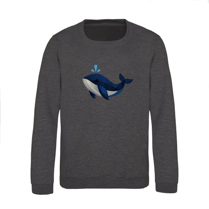 Whale in Blue Kids' Sweatshirt - Prism Kingdom Charcoal colour variant image