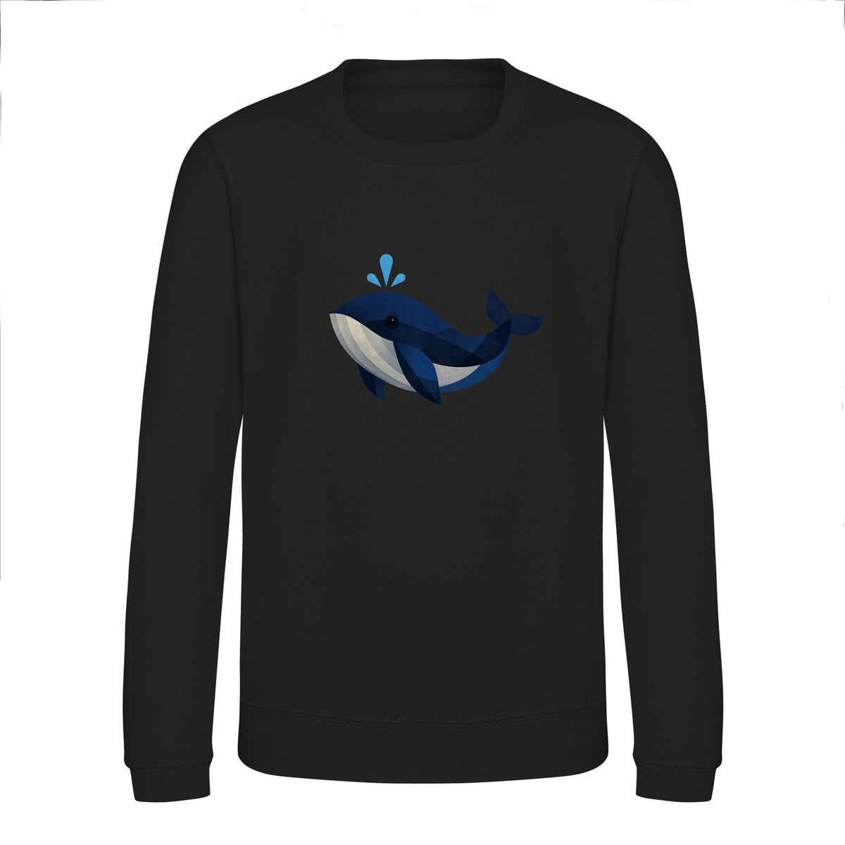 Whale in Blue Kids' Sweatshirt - Prism Kingdom Deep Black colour variant image