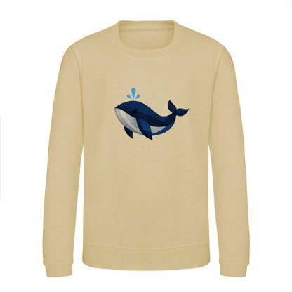 Whale in Blue Kids' Sweatshirt - Prism Kingdom Desert Sand colour variant image