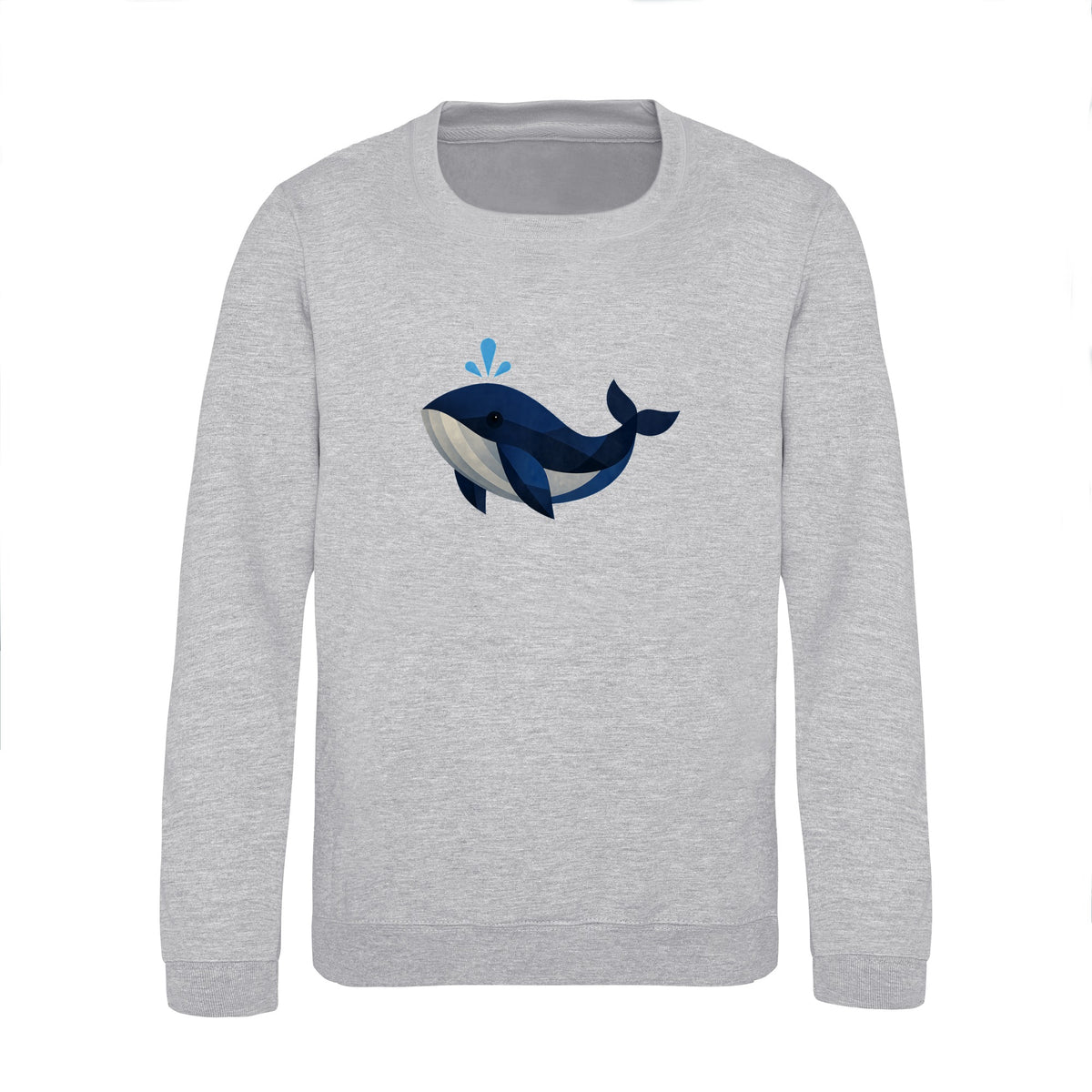 Whale in Blue Kids' Sweatshirt - Prism Kingdom Heather Grey colour variant image