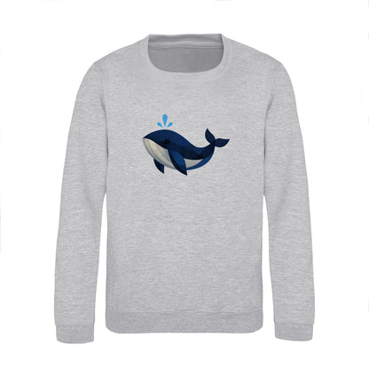 Whale in Blue Kids' Sweatshirt - Prism Kingdom Heather Grey colour variant image