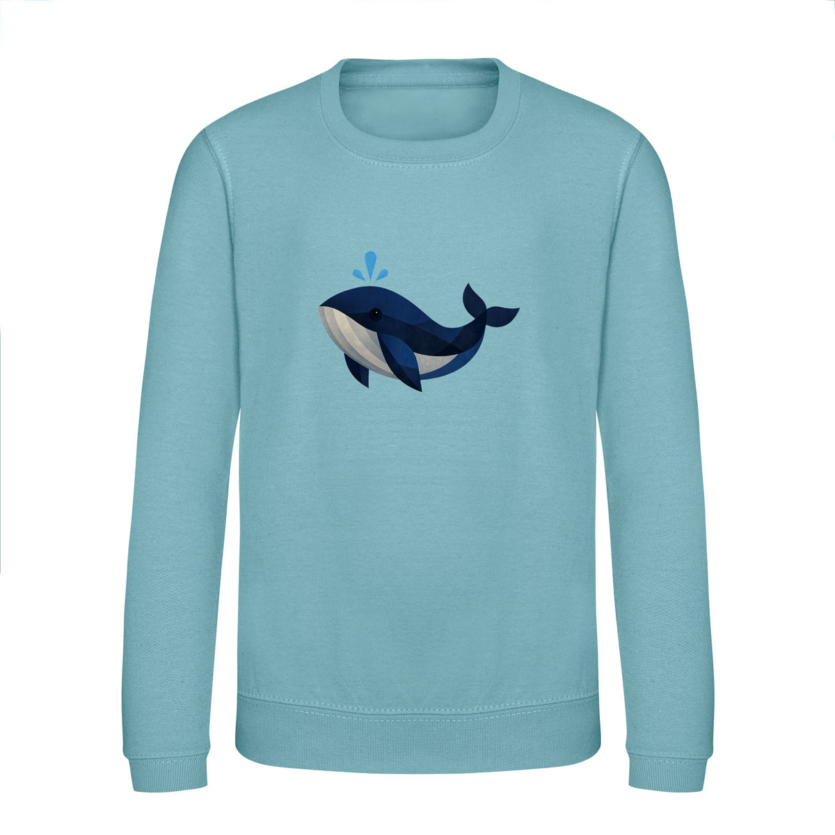 Whale in Blue Kids' Sweatshirt - Prism Kingdom Seafoam colour variant image