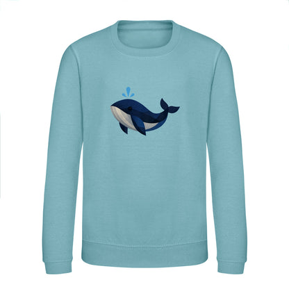 Whale in Blue Kids' Sweatshirt - Prism Kingdom Seafoam colour variant image