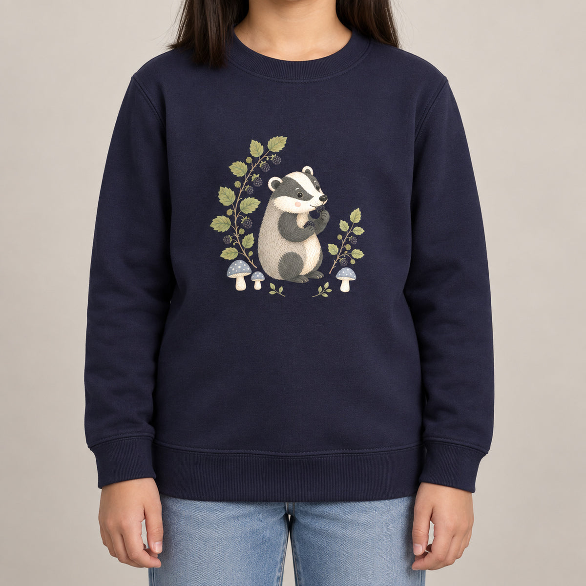 Badger's Blackberry Kids' Sweatshirt - Once Upon a Woodland lead image