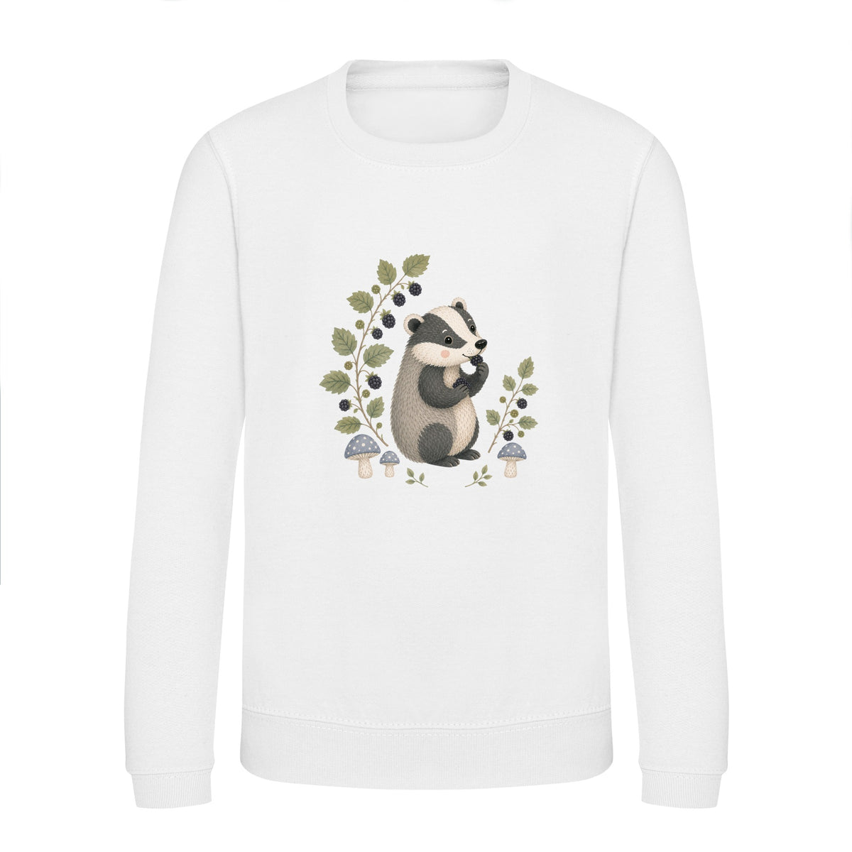Badger's Blackberry Kids' Sweatshirt - Once Upon a Woodland Arctic White colour variant image