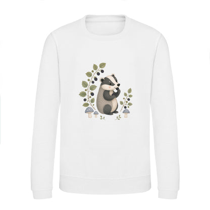 Badger's Blackberry Kids' Sweatshirt - Once Upon a Woodland Arctic White colour variant image