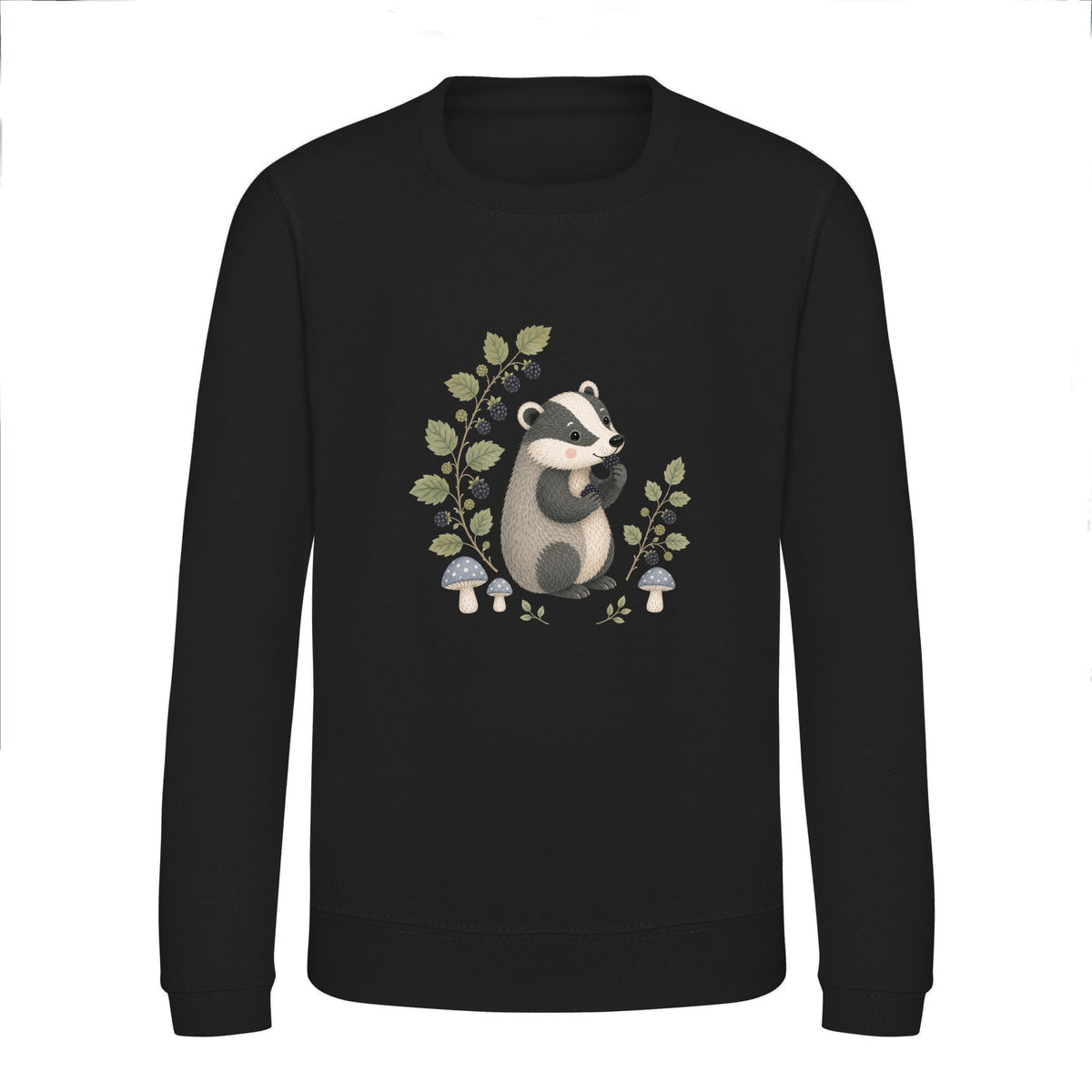 Badger's Blackberry Kids' Sweatshirt - Once Upon a Woodland Deep Black colour variant image