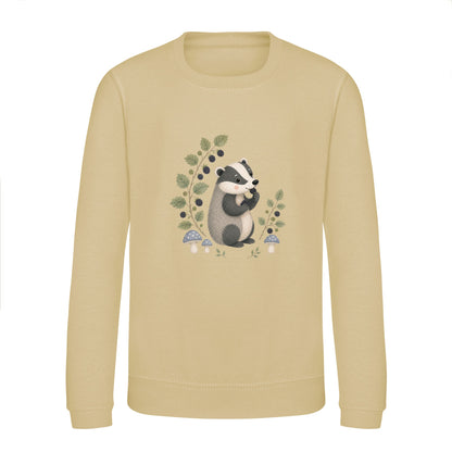 Badger's Blackberry Kids' Sweatshirt - Once Upon a Woodland Desert Sand colour variant image
