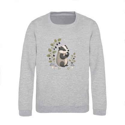 Badger's Blackberry Kids' Sweatshirt - Once Upon a Woodland Heather Grey colour variant image