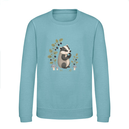 Badger's Blackberry Kids' Sweatshirt - Once Upon a Woodland Seafoam colour variant image
