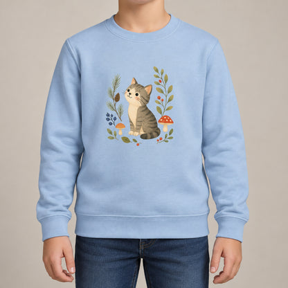 Kitten in the Pines Kids' Sweatshirt - Once Upon a Woodland lead image