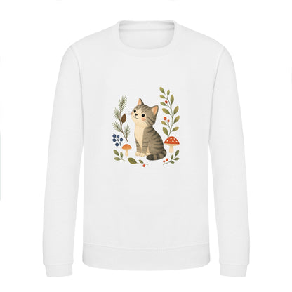 Kitten in the Pines Kids' Sweatshirt - Once Upon a Woodland Arctic White colour variant image