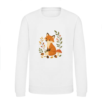 Fox Among the Toadstools Kids' Sweatshirt - Once Upon a Woodland Arctic White colour variant image
