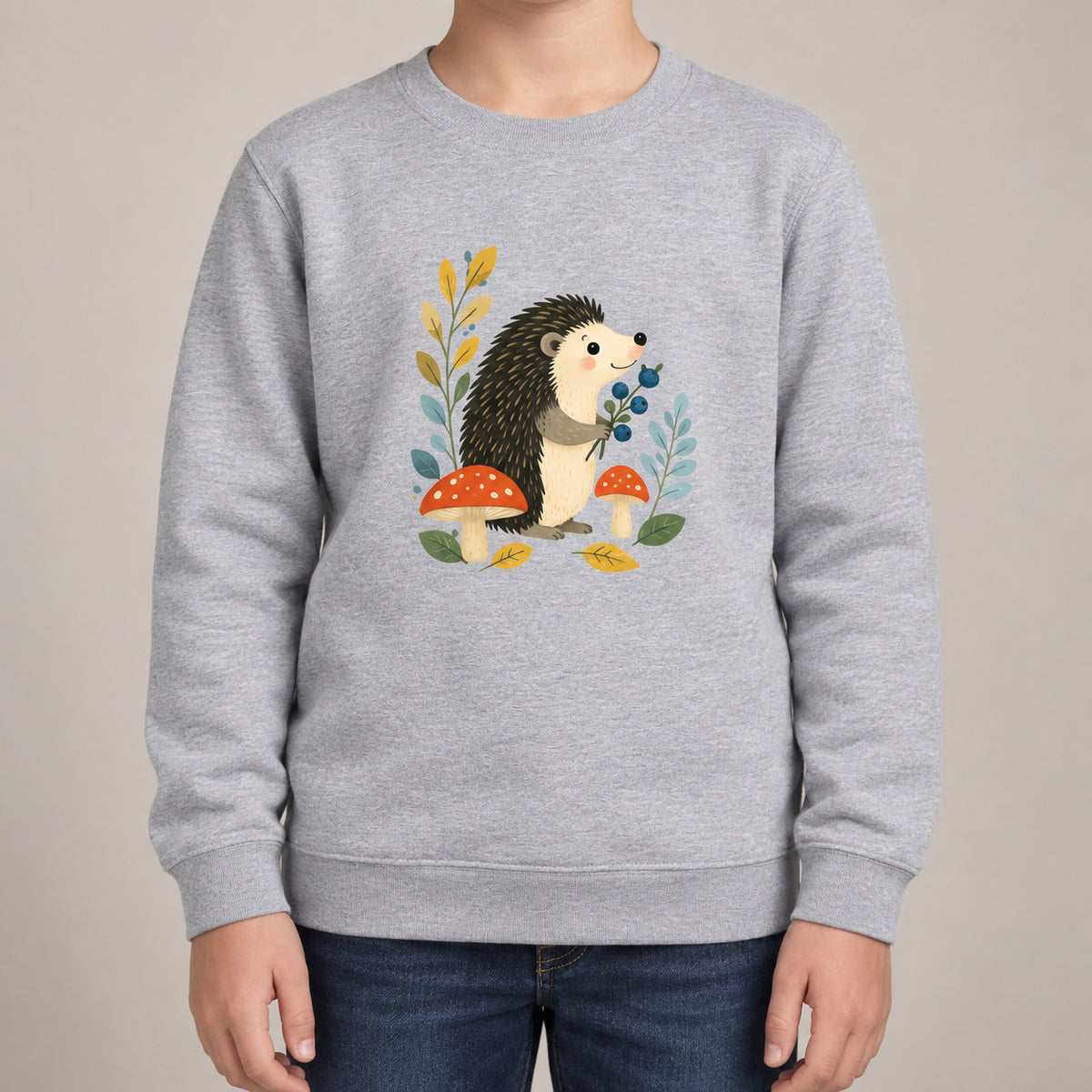 Hedgehog's Berry Harvest Kids' Sweatshirt - Once Upon a Woodland lead image