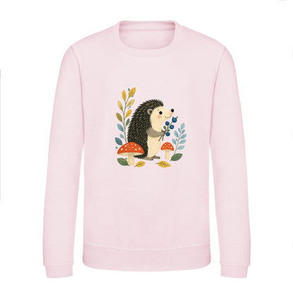 Hedgehog's Berry Harvest Kids' Sweatshirt - Once Upon a Woodland Baby Pink colour variant image