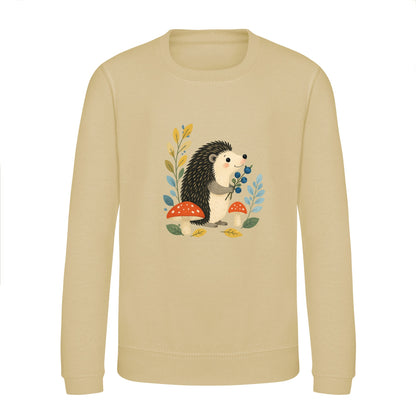 Hedgehog's Berry Harvest Kids' Sweatshirt - Once Upon a Woodland Desert Sand colour variant image