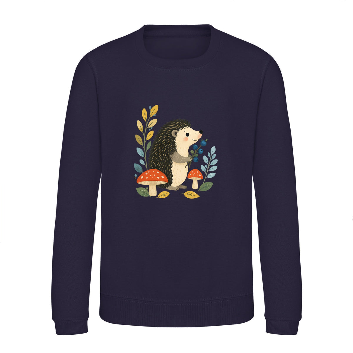 Hedgehog's Berry Harvest Kids' Sweatshirt - Once Upon a Woodland French Navy colour variant image