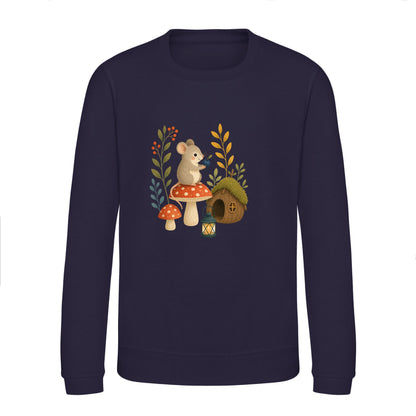 Mouse at Mushroom Cottage Kids' Sweatshirt - Once Upon a Woodland French Navy colour variant image