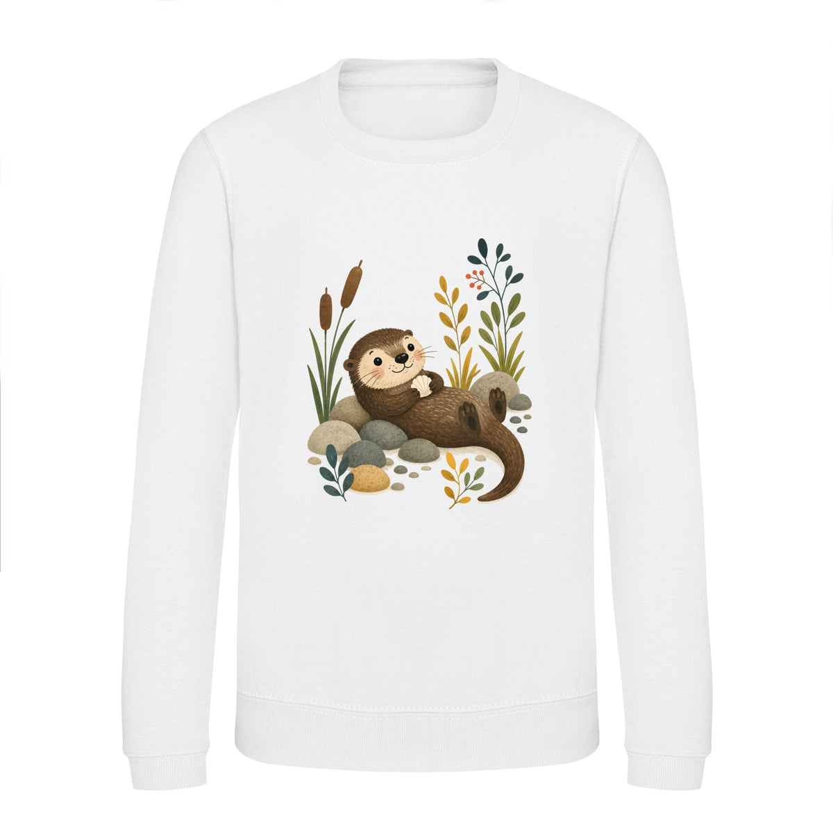 Otter by the Reeds Kids' Sweatshirt - Once Upon a Woodland Arctic White colour variant image