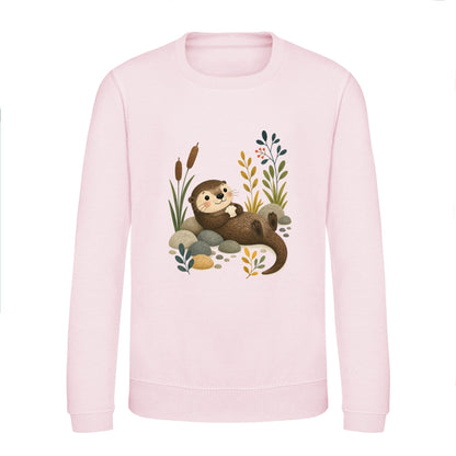Otter by the Reeds Kids' Sweatshirt - Once Upon a Woodland Baby Pink colour variant image