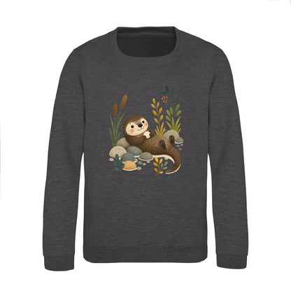 Otter by the Reeds Kids' Sweatshirt - Once Upon a Woodland Charcoal colour variant image
