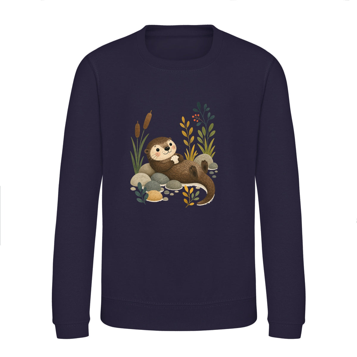 Otter by the Reeds Kids' Sweatshirt - Once Upon a Woodland French Navy colour variant image