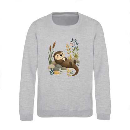 Otter by the Reeds Kids' Sweatshirt - Once Upon a Woodland Heather Grey colour variant image