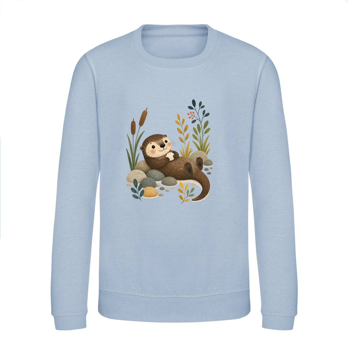Otter by the Reeds Kids' Sweatshirt - Once Upon a Woodland Sky Blue colour variant image