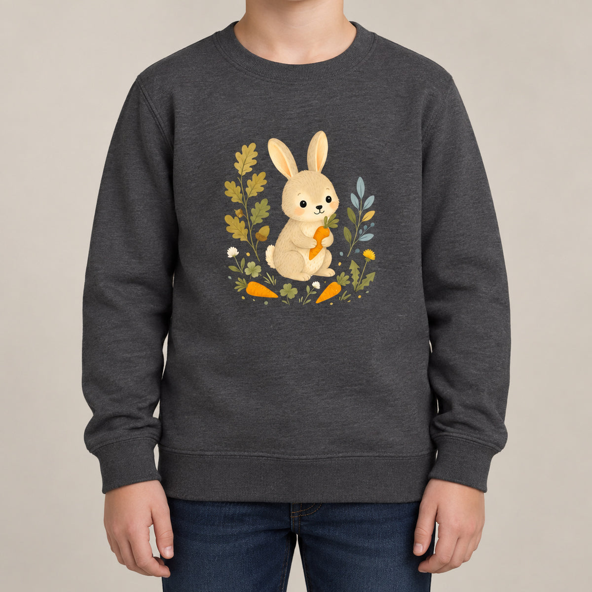 Rabbit's Carrot Patch Kids' Sweatshirt - Once Upon a Woodland lead image