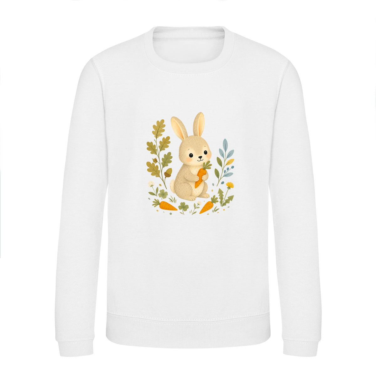 Rabbit's Carrot Patch Kids' Sweatshirt - Once Upon a Woodland Arctic White colour variant image