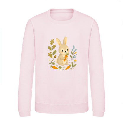 Rabbit's Carrot Patch Kids' Sweatshirt - Once Upon a Woodland Baby Pink colour variant image